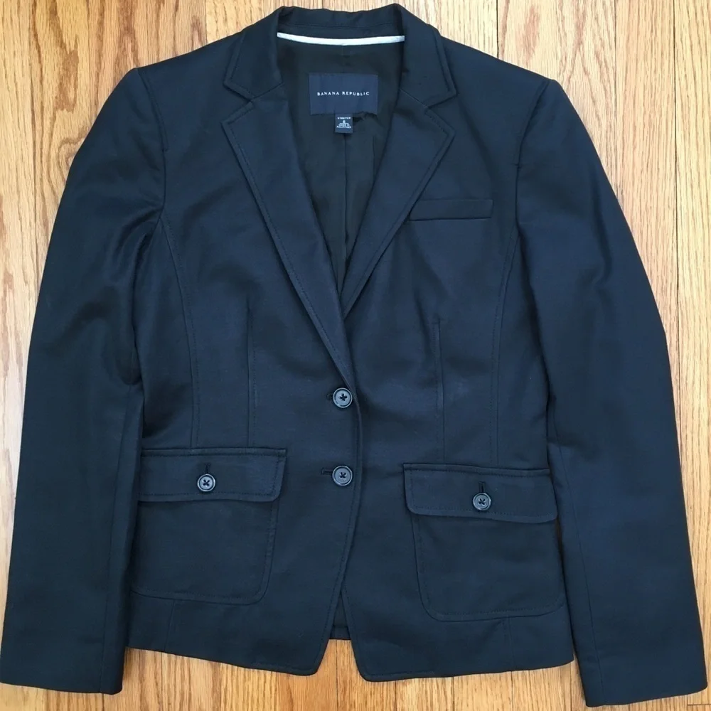 Banana Republic Cotton Dark Navy Classic Blazer Suit